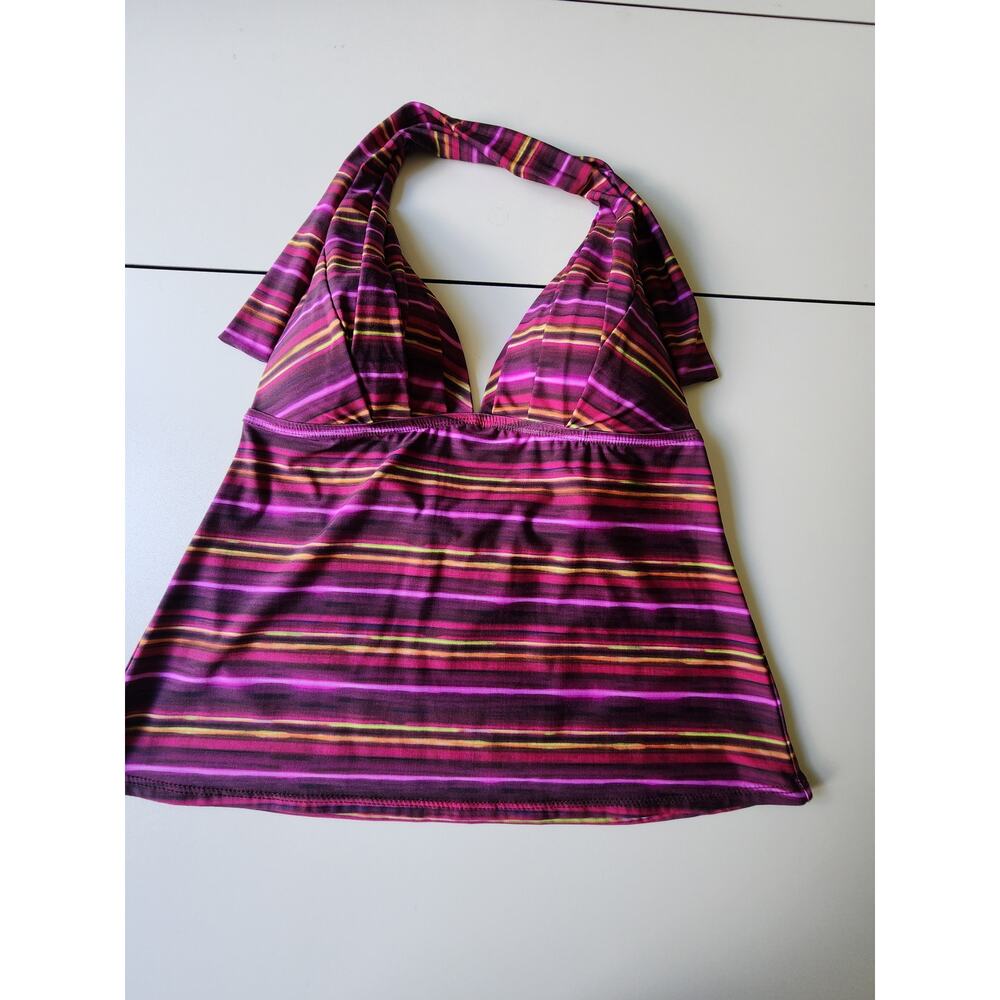 Athena‎ Stripe Tankini Women's 8 Purple U.S.A.